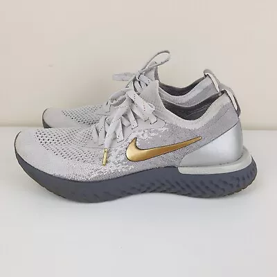 NIKE Epic React Womens US 7 Running Gym Shoes Flyknit Metalic Gold AV3048-070 • $55