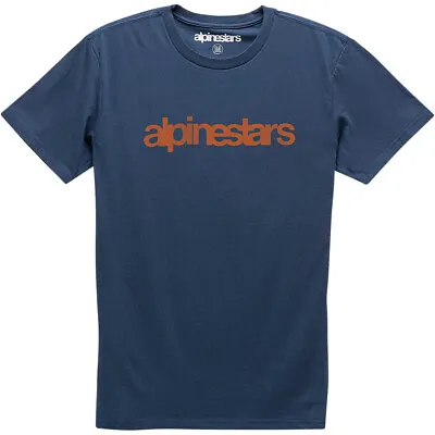 £25.99 • Buy Alpinestars Astars Casual Heritage Word Premium Tee T-Shirt - Navy/Red