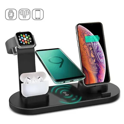 $32 • Buy Qi Wireless Charger 4 In1 Charging Dock Station For AirPods Apple IWatch IPhone