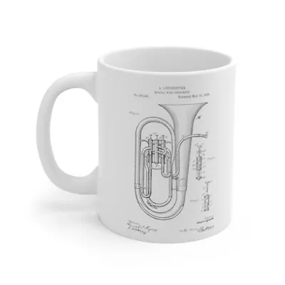 Concert Tuba Patent Mug Musician Gift Marching Band Mug Music Class Cup Tuba Cup • $19.95