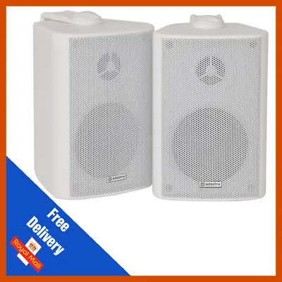 2x Adastra White Wall Mountable Surround Sound Home Audio Hi-Fi Speakers 60W • £35.99