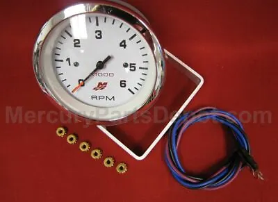 Mercury Marine Analog Gauge - White W/ Chrome - 6K RPM Tachometer 79- 895283A43 • $82.29