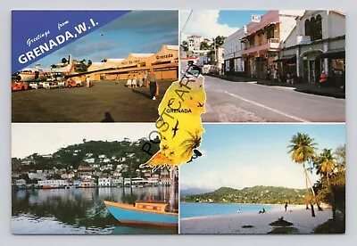 Postcard (U2) Grenada Greetings Multi View • £5.99