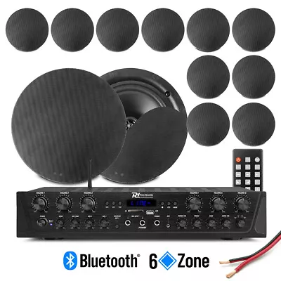 6-Zone Multi Room Ceiling Speaker System PV260BT Bluetooth Amplifier 12x NCSS5B • £549