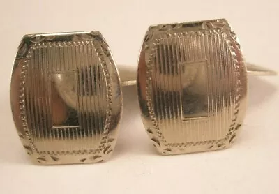 Engrave Ready Silver Double Sided Vintage GHH CO Edwardian Cuff Links D-08 • $35.49