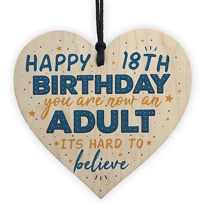 Happy 18th Birthday Gift Heart Wooden Plaque Chic Keepsake Love Friendship Sign • £3.99