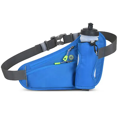 Sports Hydration Belt Bag Running Belt Waist Pack Bum Bag W/ Water Bottle Holder • £9.81