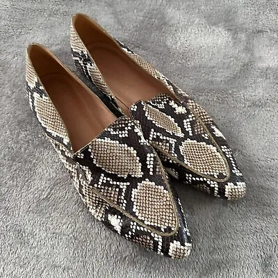 Madewell The Frances Skimmer Snake Print Leather Women's 10 Shoes • $24.35