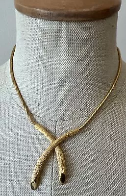 Vintage TRIFARI Modernist Necklace - 1970s - Gold Tone • $25
