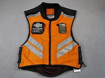 Icon Motorsports Vest Orange Reflective Mil-Spec Mesh Mens Regular Zip Up • $29.99