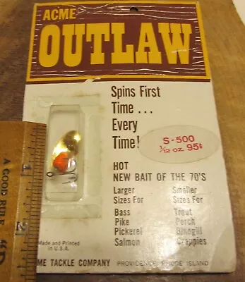 Acme Outlaw S-500 1/12 Oz. Spinner Lure New Old Stock On Card • $3.99