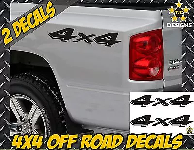 4x4 Decals MATTE BLACK Set Of 2 For Dodge Dakota Ram Stickers • $12.99