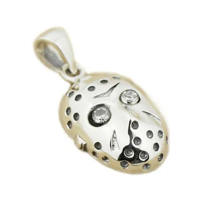 925 Sterling Silver Halloween Jason Hockey Mens Biker Charm Pendant 8C009D • $26.67