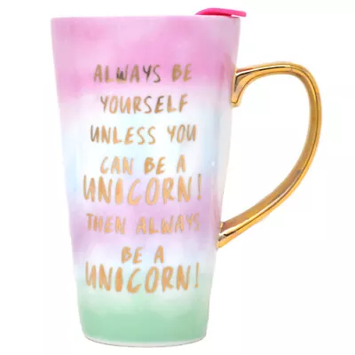 Always Be A Unicorn Travel Latte Mug Fun Novelty Coffee Tea Office Lid Xmas Gift • £8.95