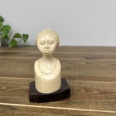 Carved African Woman Female Natural Folk Art Carving Vintage • $179.10