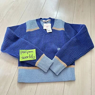 UNIQLO MARNI Knitted V-Neck Long-Sleeve Sweater Blue XS/M/XXL/3XL JAPAN FEDEX • $50