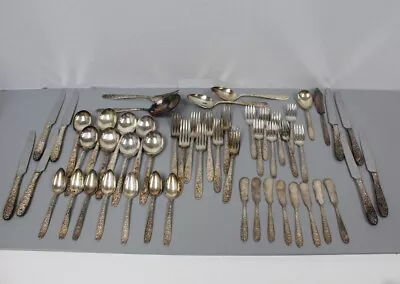 53 Pc National Silverplate 1936 NARCISSUS Flatware Set Service For 8 • $160
