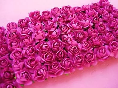 144 Mulberry Paper Rose Flower Bouquet/scrapbooking/wire/Fuchsia H420-Hot Pink • $9.99