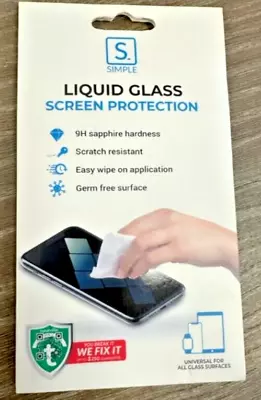 Simple Liquid Glass Screen Protector Easy Wipe On 9H Sapphire Hardness Clear • $7.95