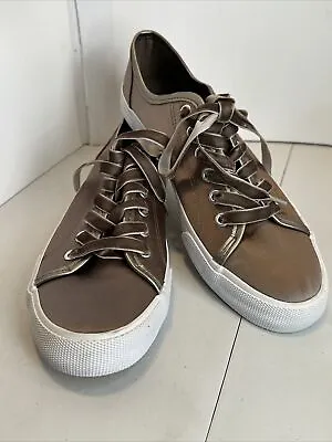 Mossimo Womens Brown Pewter Jena Velvet Lace Sneakers Casual Tennis Shoes Sz 8 • $18