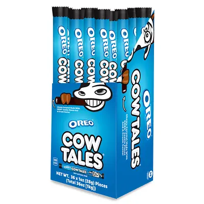 930370 4 X 28g Bar Goetze Cow Tales Chewy Oreo Flavoured Bar Cookie Pieces Ropes • $4