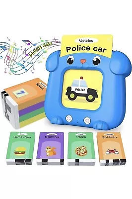 TALKING FLASH CARDS EARLY LEARNING TOY 3+ TODDLER CHILD PRESCHOOL Blue • £6.95