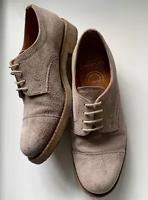 CHEANEY Women's Eleanor Capped Derby Shoes Mink Suede UK 5.5 • £30