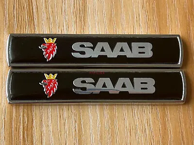 1pair Black Saab 3D Letters Fender Emblem Badge Metal Lamina Laminae For Saab • $22.99