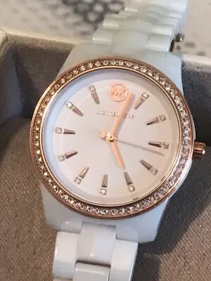 Michael Kors Women Analogue Quartz Watch With Ceramic Strap NEW • £155