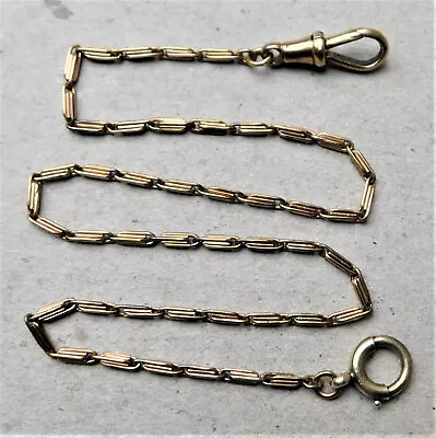 NO RESERV C1890s 9ct Gold Albertina Pocket Watch Chain Vintage Antique Scrap? • £157