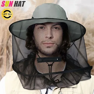 $8.99 • Buy Beekeeping Beekeeper Cowboy Hat Mosquito Bee Insect Net Veil Face Head Protector
