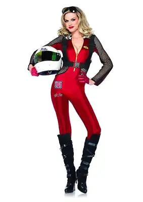 Pitstop Penny Race Car Driver Red Fancy Dress Halloween Sexy Adult Costume • $70.95