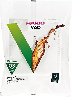 Hario V60 Paper Coffee Filters Size 03 White 100ct-Au • $28.99