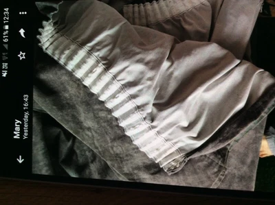 £25 • Buy CURTAINS Grey Lined 14 Ft Wide 7 Foot Drop X 2 Washed With Rufflette Tape.