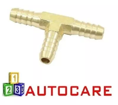 £3.59 • Buy 6mm Brass Barbed T Piece 3 Way Fuel Hose Metal Joiner Adapter Fitting Fuel Gas