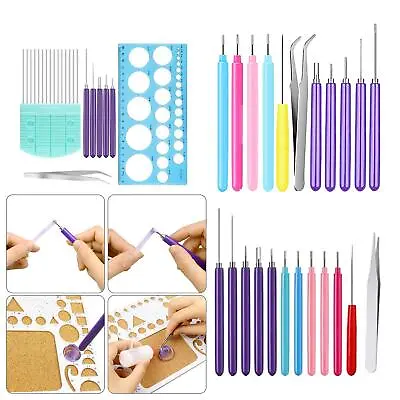 Paper Quilling Tools Slotted Kit DIY Rolling Curling Needle Pen Colorful • £8.15