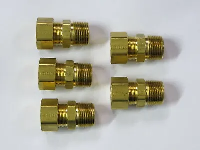 Lot Of (5) 3/4  NPT Male X 3/4  O.D.  Compression Brass Fitting Parker New USA • $20