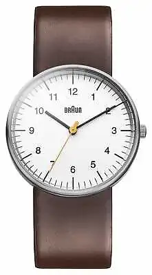 Braun Men's White Dial Brown Leather Strap BN0021WHBRG Watch • $236.50