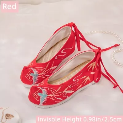 £30.08 • Buy Lady Cute Floral Canvas Shoes Embroidered Ballet Loafer Flats Chinese Comfy