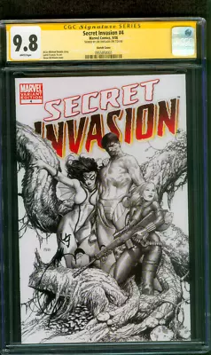 Secret Invasion 4 CGC SS 9.8 Joe Quesada Sketch Cover Avengers 9/08 • $199.99