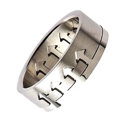 Arrows Puzzle Ring 316L Surgical Stainless Steel • $15.99