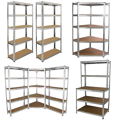 Garage Racking Galvanised Steel Storage Shelving Metal Heavy Duty Shelves 5 Tier • £69.99