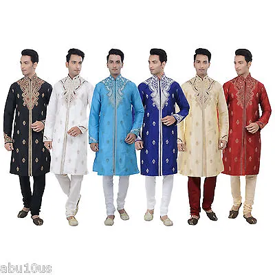 Traditional Indian Hand Embroidery Men's Outfit Festival Party Wear Ethnic Suit • $99.99