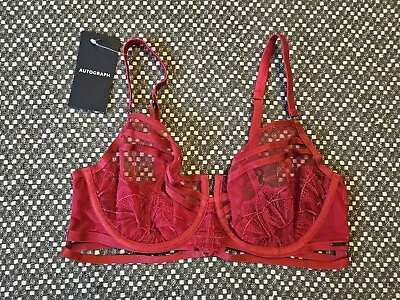 Autograph M&S Balcony Red Bra 36C • £10.50