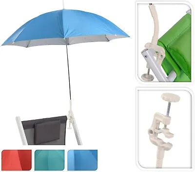 £9.99 • Buy Beach Deck Chair Umbrella Clip On Balcony Garden Chair Pram UV Sun Shade Parasol