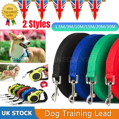£4.59 • Buy 2 Styles Dog Leash Retractable Nylon Lead Extending Puppy Walking Running Leads