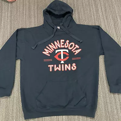 Minnesota Twins Hoodie Sweatshirt Hooded Mens Medium Dark Navy Blue ZUNI MLB • $10.79