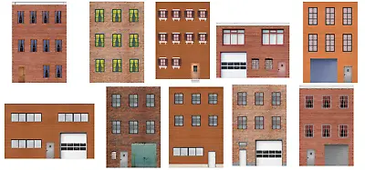 10 Strorefront Rear Side Flat Buildings For Backgrounds For O Scale Train Layout • $21.99