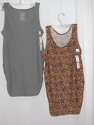 NWT Lot Of 2 Time And Tru Women's M (8-10) Stretchy Ruched Maternity Tank Tops • $12.99