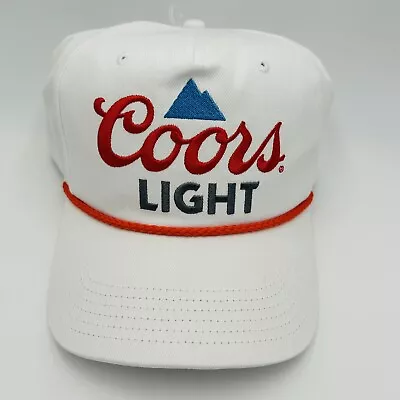 Mad Engine Retro White Coors Light SnapBack Rope Hat Cap NWT • $29.99